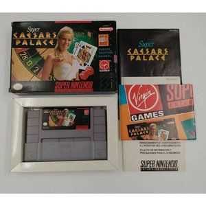 Super CAESARS PALACE (Super Nintendo) COMPLETE IN BOX!! Casino SNES Card Games